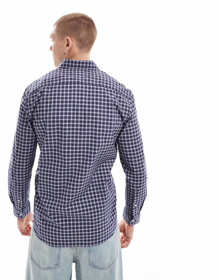 Chemise coupe standard en tartan en popeline