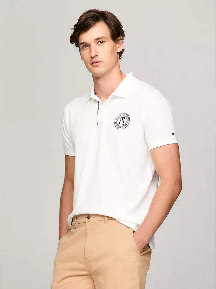 Polo Tommy Hilfiger coupe régulière avec monogramme bordé