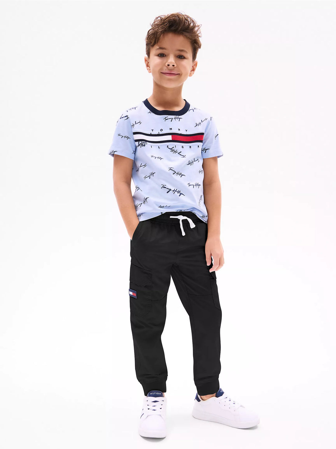 Pantalon cargo Tommy Hilfiger pour garçons à finition lisse