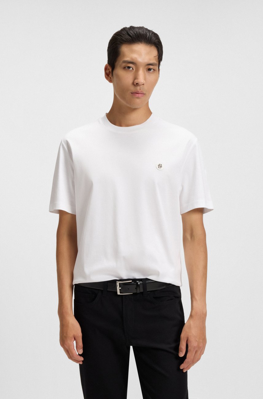 T-SHIRT REGULAR EN COTON AVEC MONOGRAMME DOUBLE B