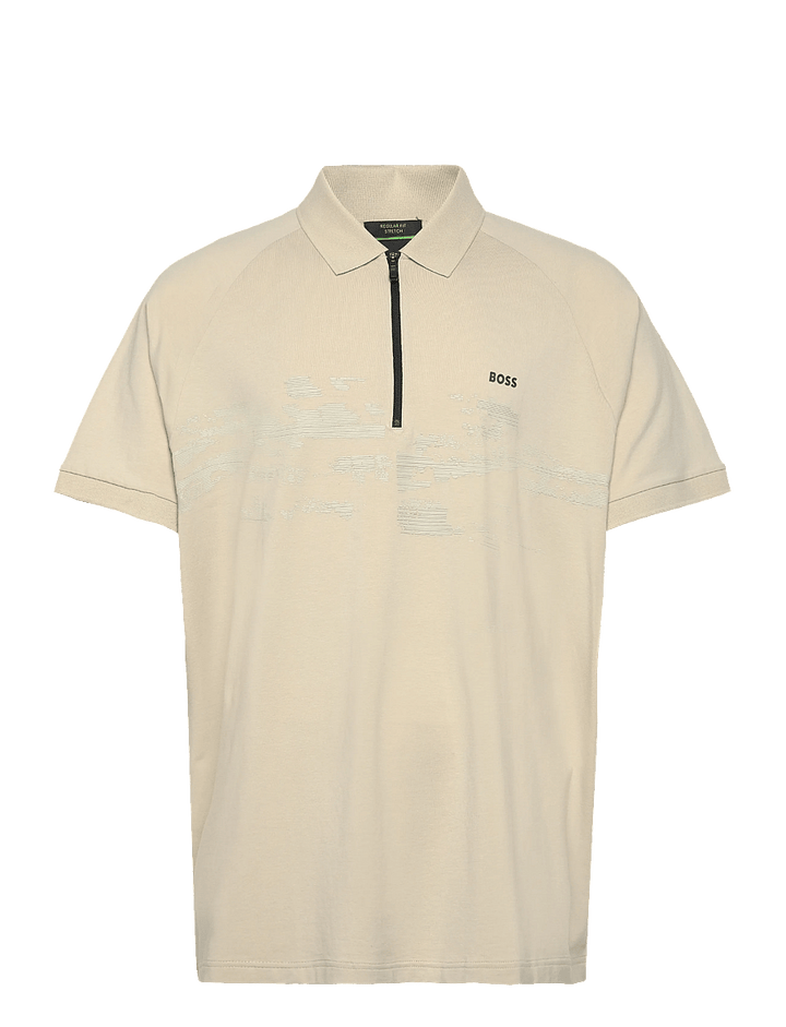 POLOSHIRT boss AUS BAUMWOLL-MIX MIT REISSVERSCHLUSS UND REFLEKTIERENDEN GRAFIKEN