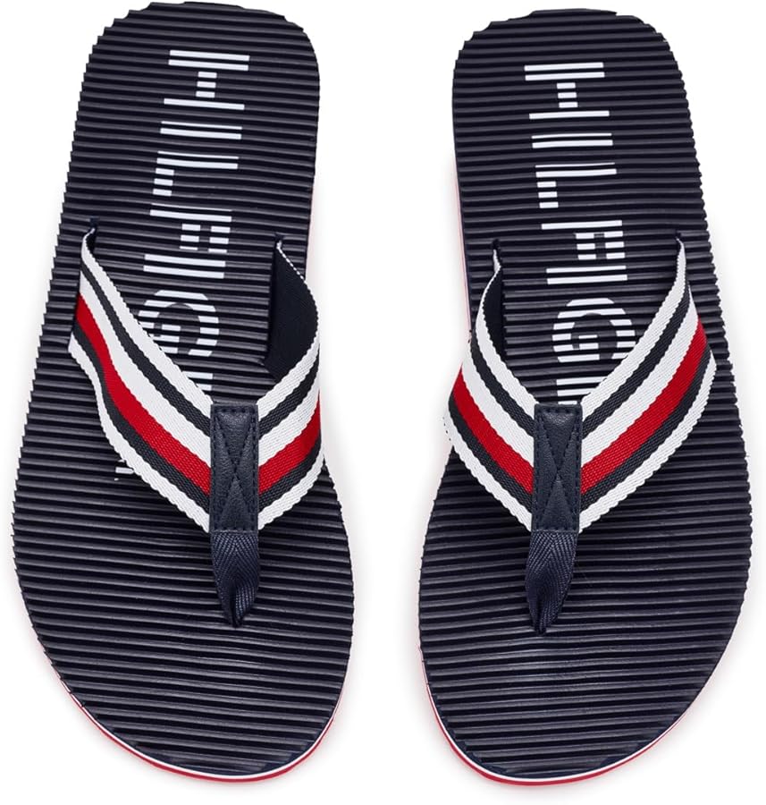 Claquette Tommy bleu ceinture