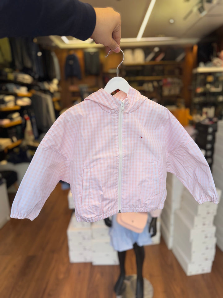 Veste Tommy Hilfiger kids badge windbreaker pink