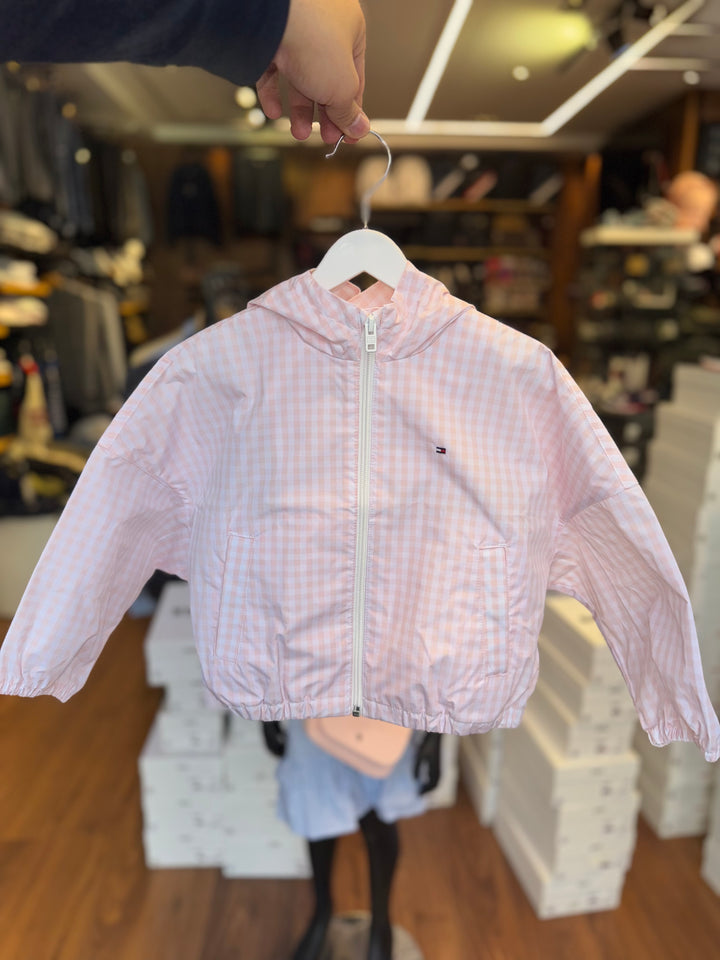Veste Tommy Hilfiger kids badge windbreaker pink