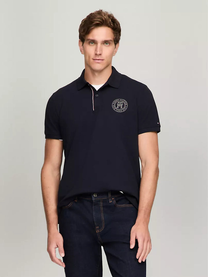 Polo Tommy Hilfiger coupe régulière avec monogramme bordé
