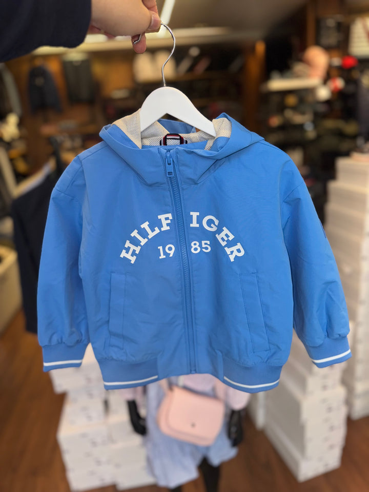 Veste Tommy Hilfiger bleu pour enfant bomber 1985 avec monotype hilfiger