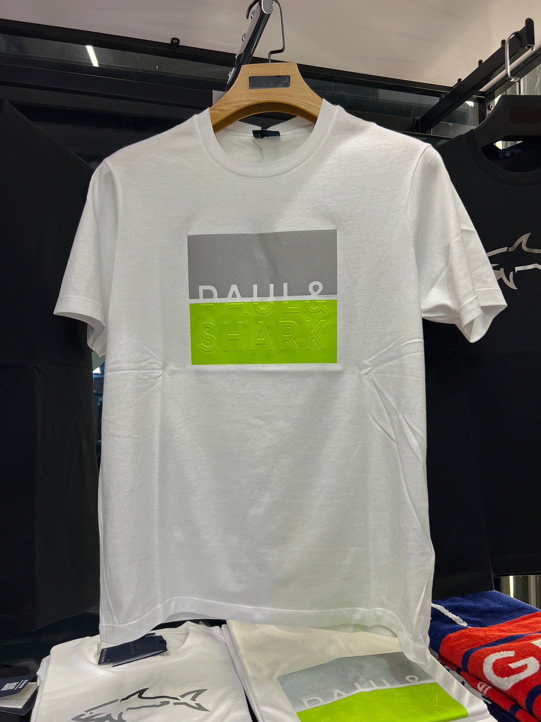 T-shirt Paul shark blanc pistachio 24411050