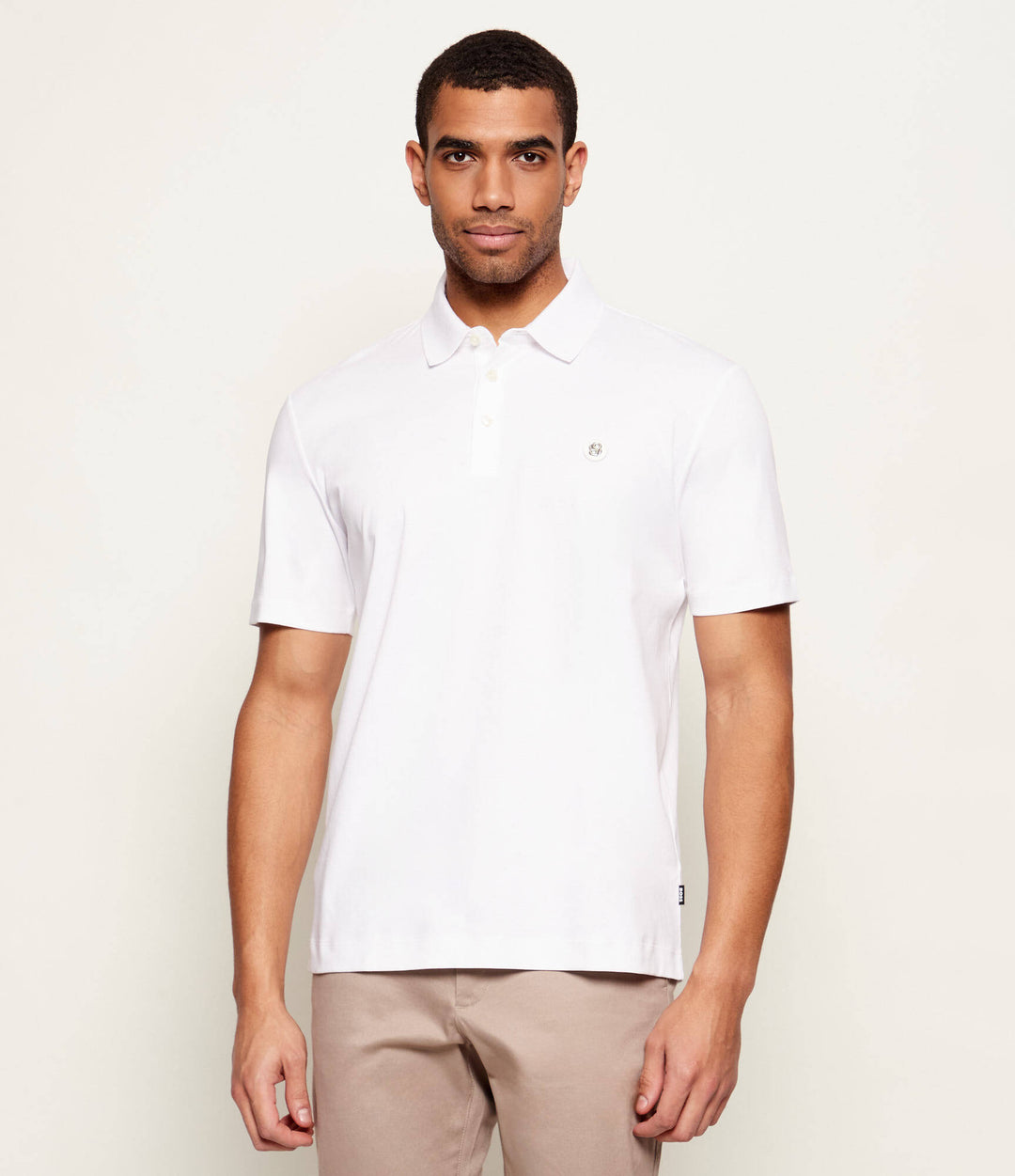 COTTON POLO SHIRT WITH TONAL LOGO BADGE 50555829